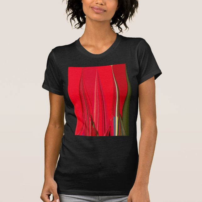 Beautiful Red Texture Colour Abstract Art Design T-Shirt (Front)