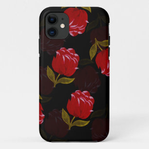 Beautiful Red translucent roses embroidery pattern Case-Mate iPhone Case