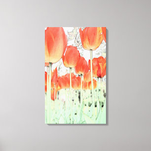 beautiful red tulip flowers canvas print