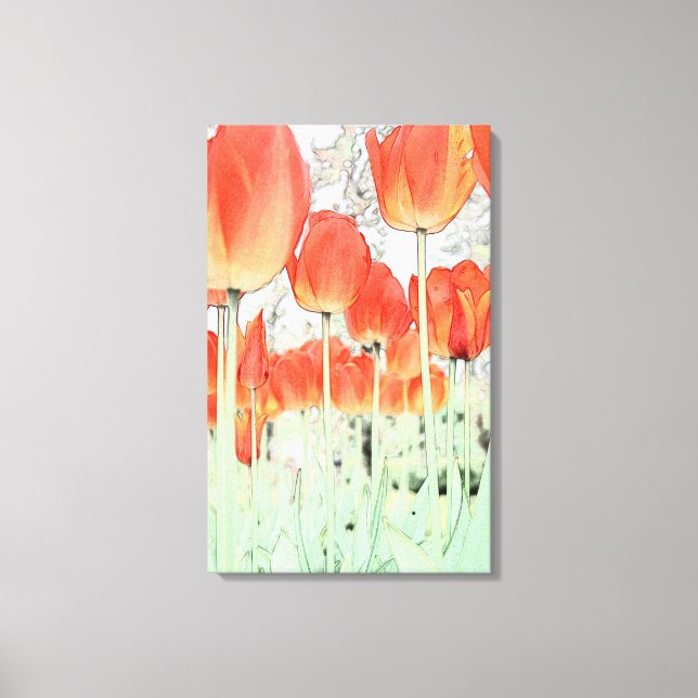 beautiful red tulip flowers canvas print (Front)