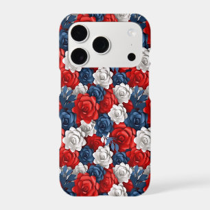 Beautiful Red White Blue Flower Garden Floral USA