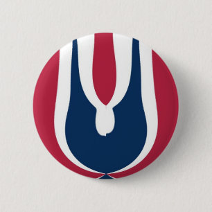 Beautiful Red, White, Blue Texture Colour Abstract 6 Cm Round Badge