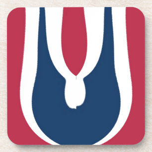 Beautiful Red, White, Blue Texture Colour Abstract Coaster