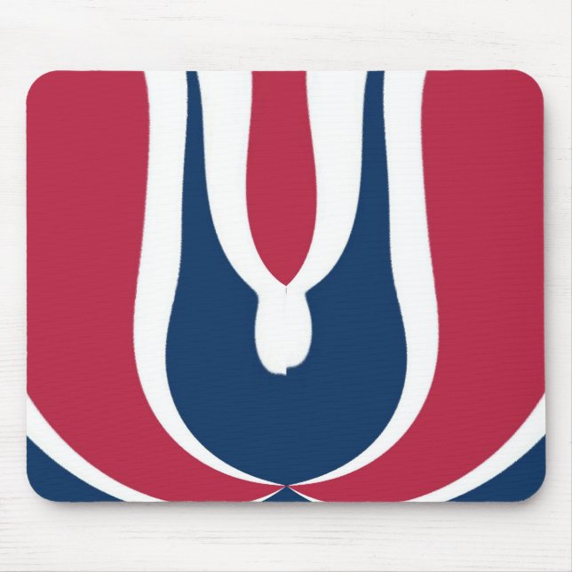 Beautiful Red, White, Blue Texture Colour Abstract Mouse Pad (Front)