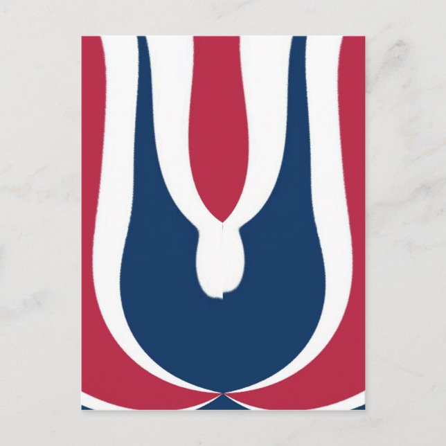 Beautiful Red, White, Blue Texture Colour Abstract Postcard (Front)