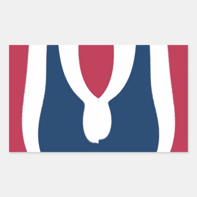 Beautiful Red, White, Blue Texture Colour Abstract Rectangular Sticker (Front)