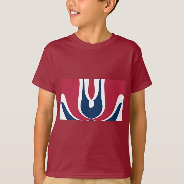 Beautiful Red, White, Blue Texture Colour Abstract T-Shirt (Front)