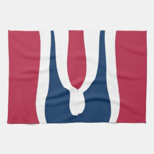 Beautiful Red, White, Blue Texture Colour Abstract Tea Towel