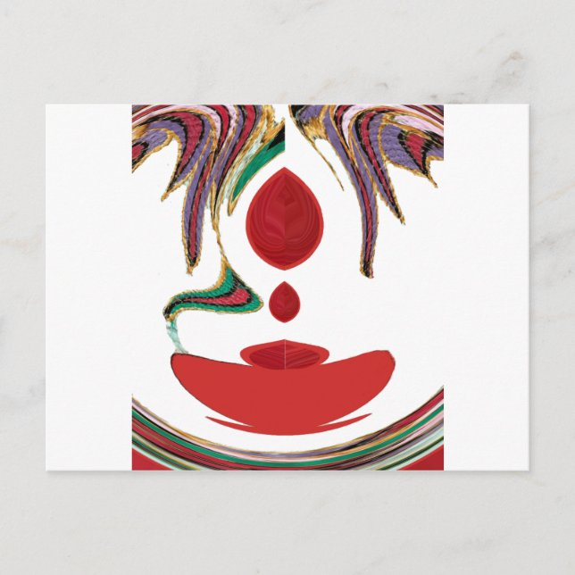 Beautiful Red, White, Purple & Green Texture Colou Postcard (Front)