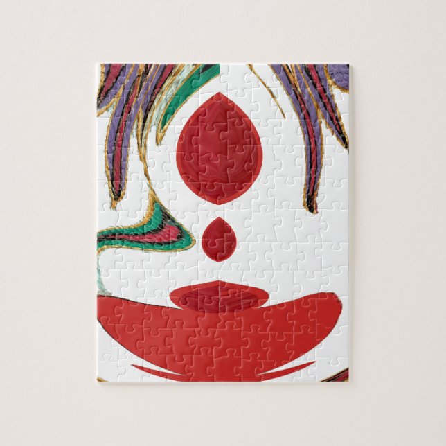 Beautiful Red, White, Purple, Green Texture Colour Jigsaw Puzzle (Vertical)