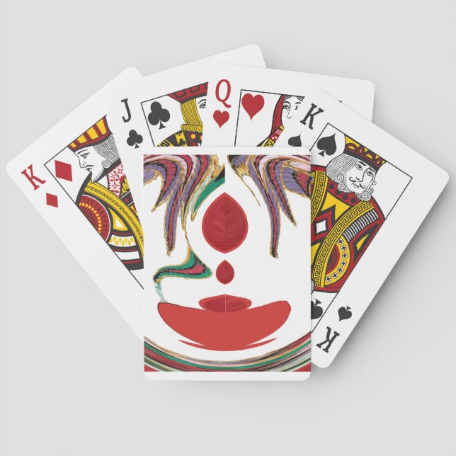 Beautiful Red, White, Purple, Green Texture Colour Playing Cards (Back)