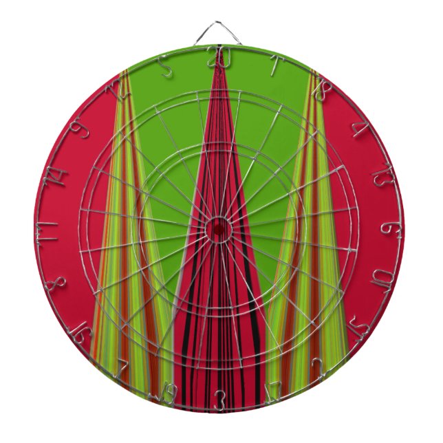 Beautiful red yellow green fractal art design      dartboard (Front)