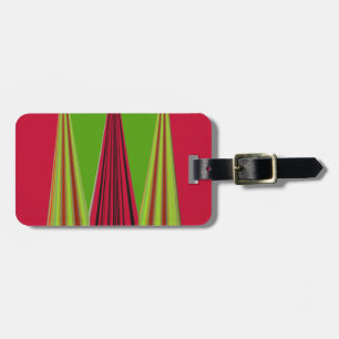 Beautiful red yellow green fractal art design      luggage tag