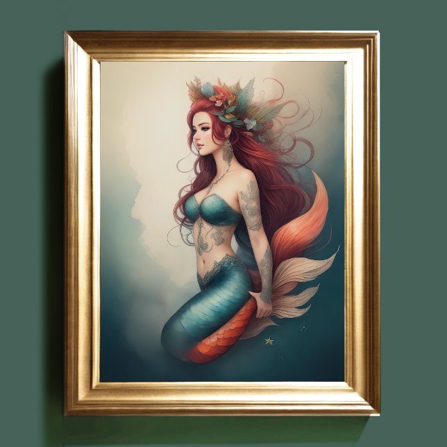 Beautiful Redhead Mermaid Poster (Creator Uploaded)