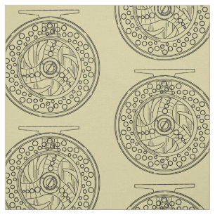 Beautiful Reel Art for Fly Fishing Fabric