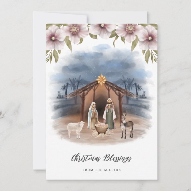 Beautiful Religious Christian Christmas Holiday Card (Front)