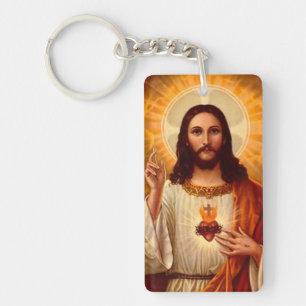 Beautiful religious Sacred Heart of Jesus image Key Ring