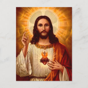 Beautiful religious Sacred Heart of Jesus image Postcard