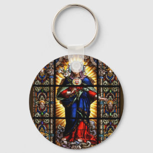 Beautiful Religious Sacred Heart of Virgin Mary Key Ring