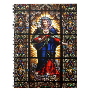 Beautiful Religious Sacred Heart of Virgin Mary Spiral Notebook