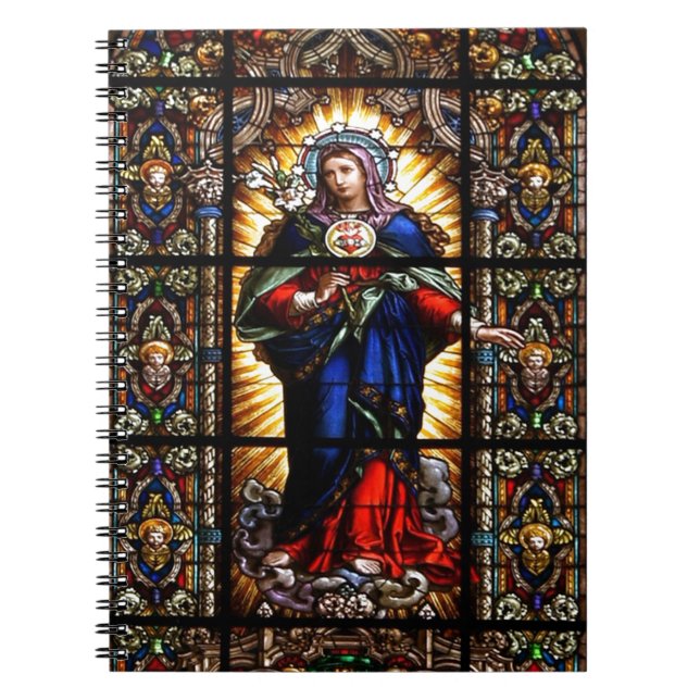 Beautiful Religious Sacred Heart of Virgin Mary Spiral Notebook (Front)