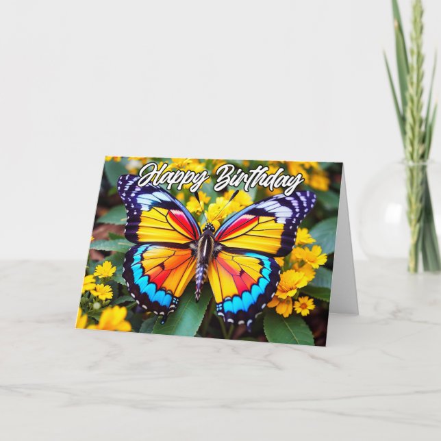 Beautiful Resting Butterfly Design Card (Front)