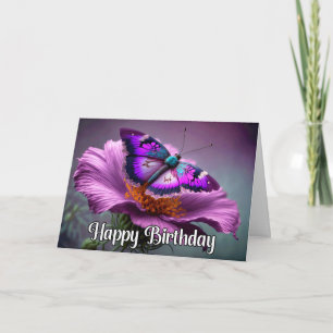 Beautiful Resting Butterfly Happy Birthday Card