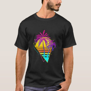 Beautiful Retro 80s 90s Vaporwave Tropical Sunset  T-Shirt