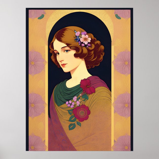 Beautiful, retro,art deco,1930s lady portrait,chic poster (Front)