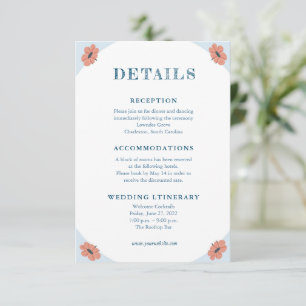 Beautiful Retro Baby Blue Wedding Enclosure Cards