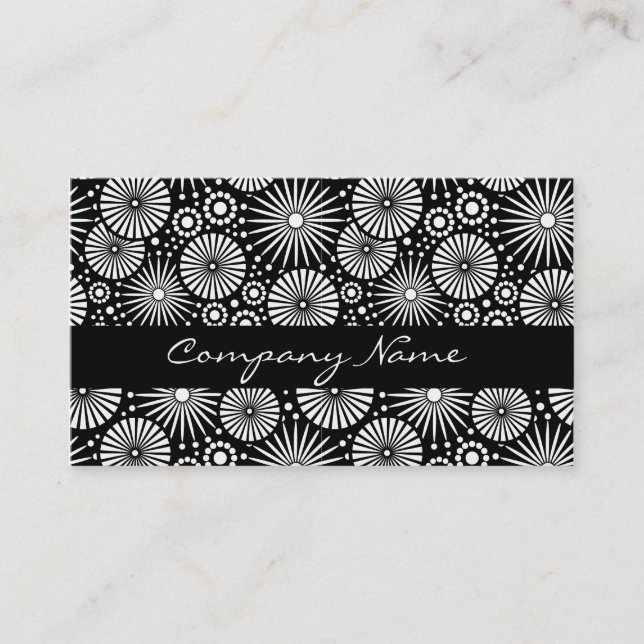 Beautiful retro black and white Business Card (Front)