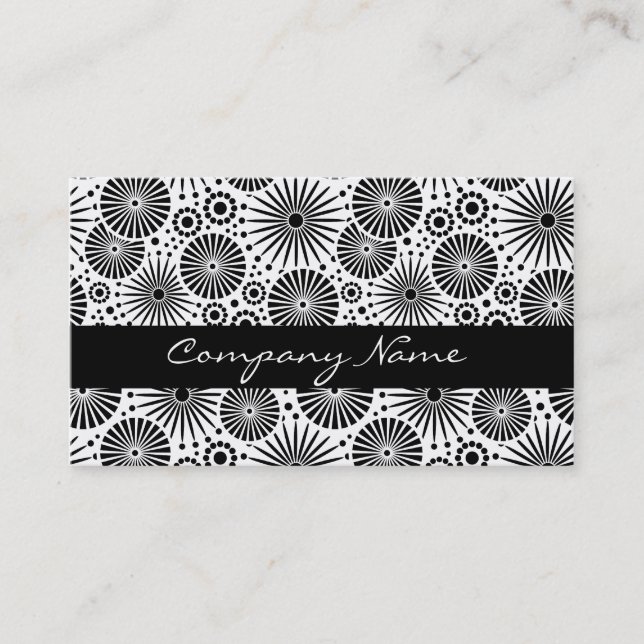 Beautiful retro black and white Business Card (Front)