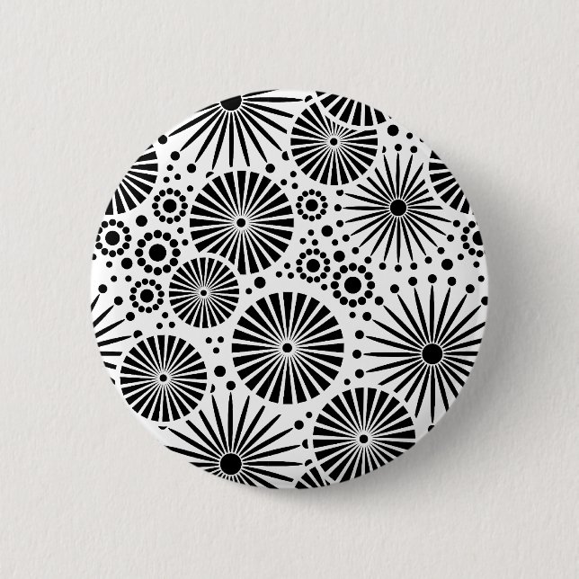 Beautiful retro black and white Button (Front)