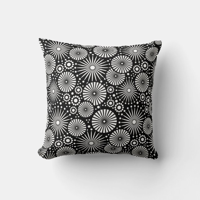 Beautiful retro black and white Pillow (Front)