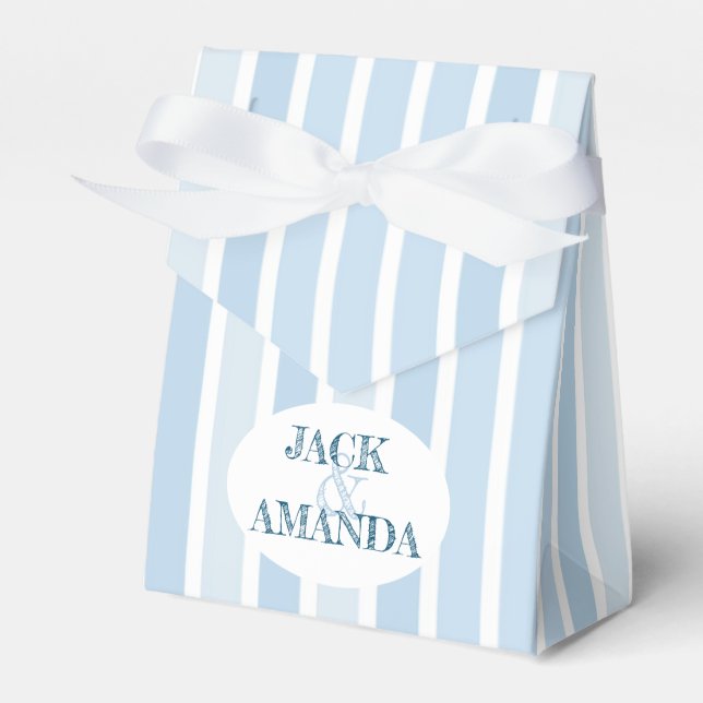 Beautiful Retro Classic Blue Wedding Favour Box (Front Side)