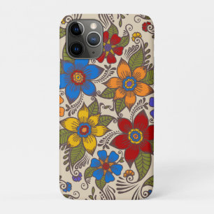 Beautiful Retro Folk Art Floral Design Case-Mate iPhone Case