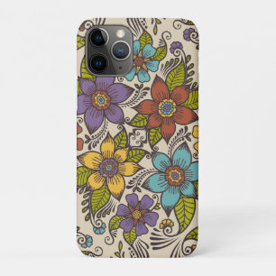 Beautiful Retro Folk Art Floral Design Case-Mate iPhone Case