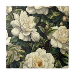 Beautiful Retro Gardenias Tiles For Home Floorin