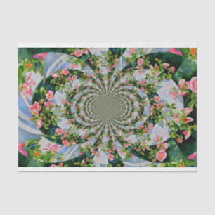 Beautiful retro pink red roses watercolor floral tissue paper