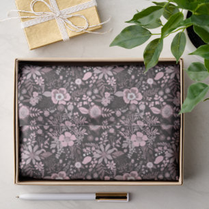 Beautiful retro style pink pastel floral pattern tissue paper