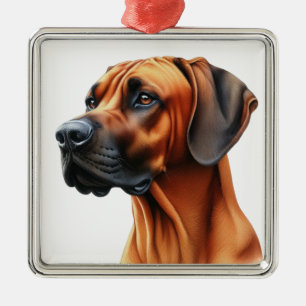 BEAUTIFUL RHODESIAN RIDGEBACK DOG METAL TREE DECORATION
