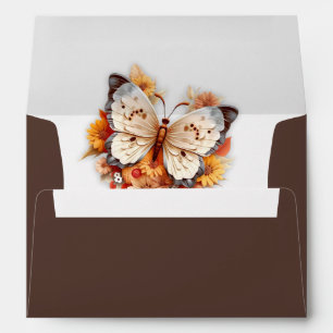 Beautiful Rich Brown Fall Colours Butterfly Envelope