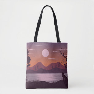 Beautiful river nature scene tote bag