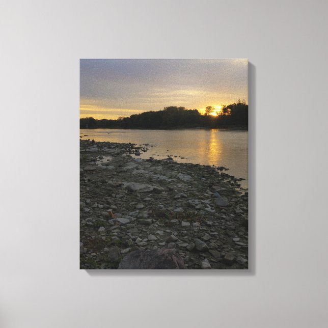 Beautiful River Sunrise Canvas Print (Front)