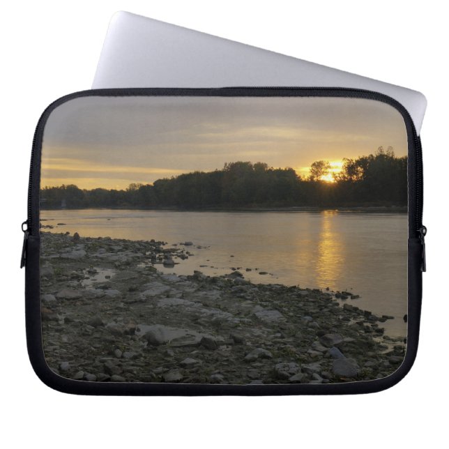 Beautiful River Sunrise Laptop Sleeve (Front)