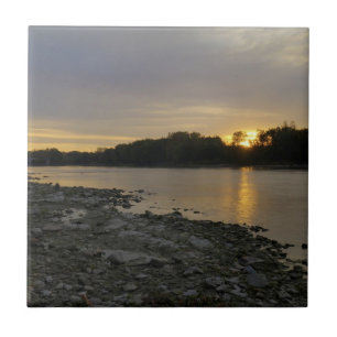 Beautiful River Sunrise Tile