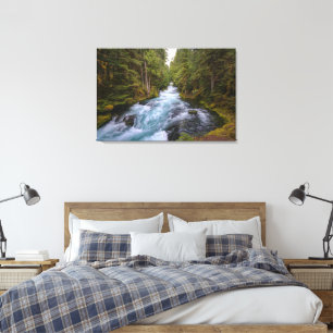 Beautiful Roaring River Forest of Trees Canvas Print