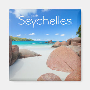 Beautiful rocky coast in Seychelles Magnet