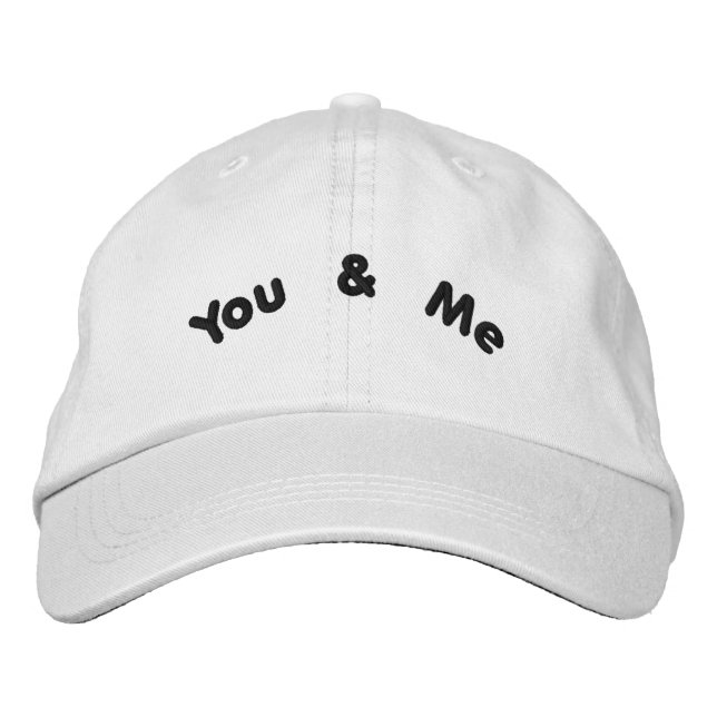 Beautiful Romance Lovers You & Me White Colour Hat (Front)