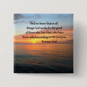 BEAUTIFUL ROMANS 8:28 SUNRISE PHOTO 15 CM SQUARE BADGE